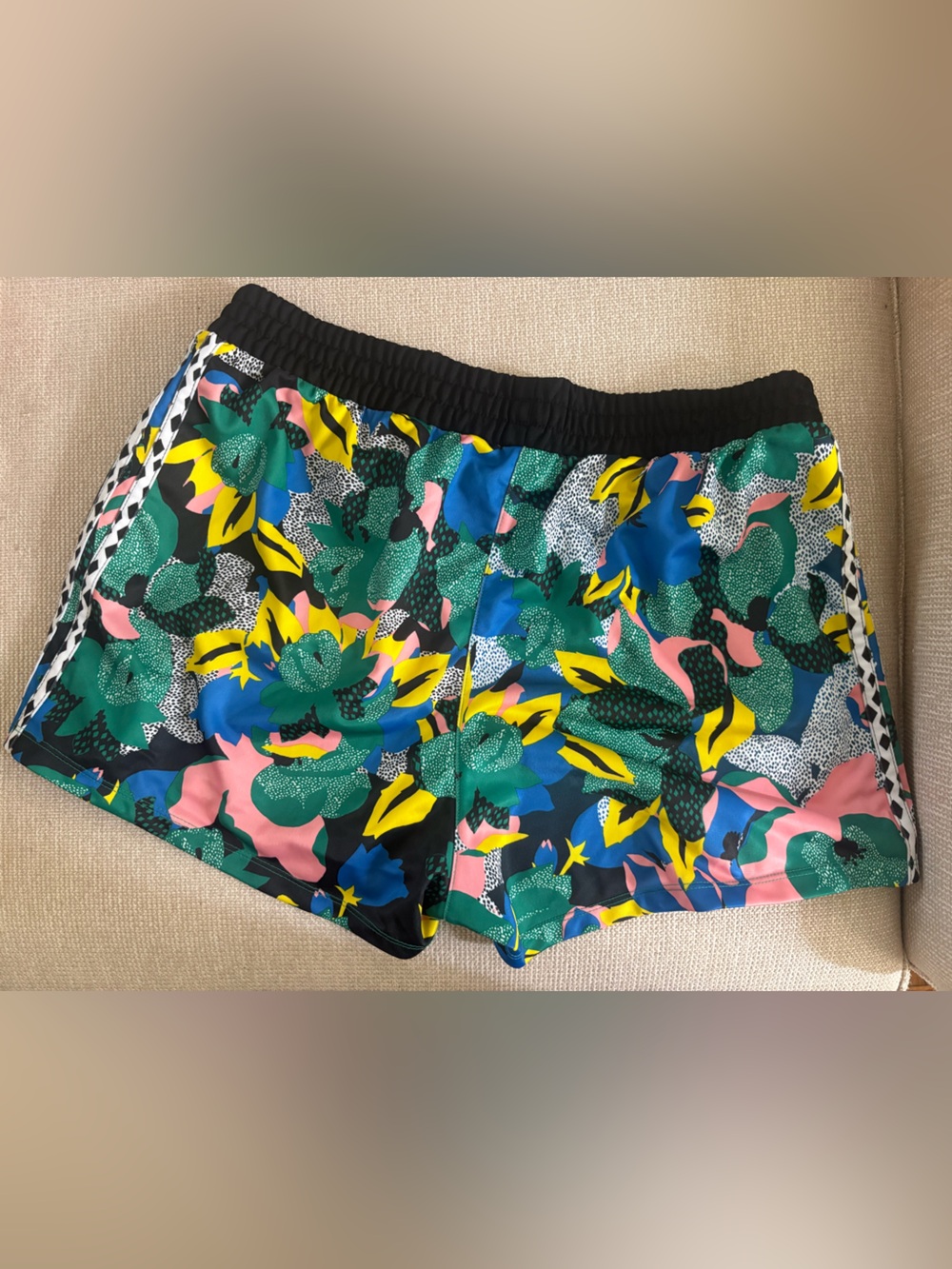 adidas Women’s Athletic Floral Print Shorts - Green, Blue, Yellow, Pink, Black